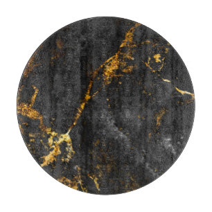 Black Gold Marble, Natural Pattern. Cutting Board