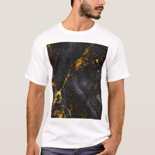 Black Gold Marble, Natural Pattern. T-Shirt