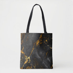 Black Gold Marble, Natural Pattern. Tote Bag