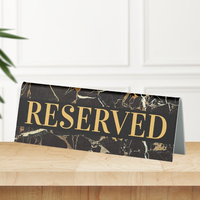 Black Gold Marble Reserved Table Sign (Creator Uploaded)