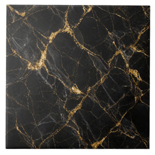 Black Gold Marble Seamless Luxury Pattern Ceramic Tile