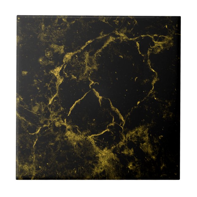 Black gold marble style ceramic tile (Front)