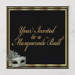 Black Gold Masquerade Ball Invitation Collection