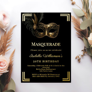 Black gold Masquerade luxury birthday party