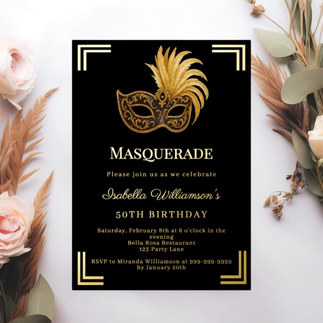 Black gold Masquerade luxury birthday party (Creator Uploaded)