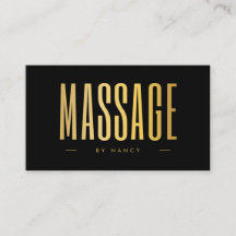 Black & Gold Massage Therapist Minimalist 