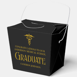 Black Gold Medical School Graduation Party Fortune Favour Box