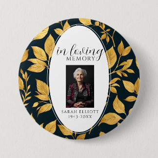 Black & Gold memory of loved one  7.5 Cm Round Badge