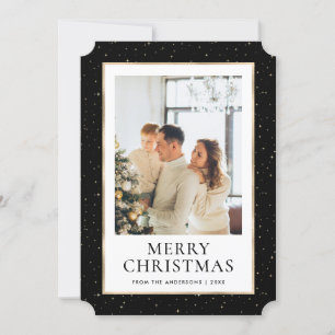 Black Gold Merry Christmas Photo Holiday Card