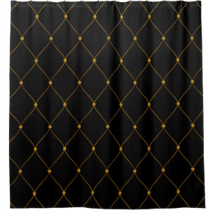 Black Gold Mesh Shower Curtain