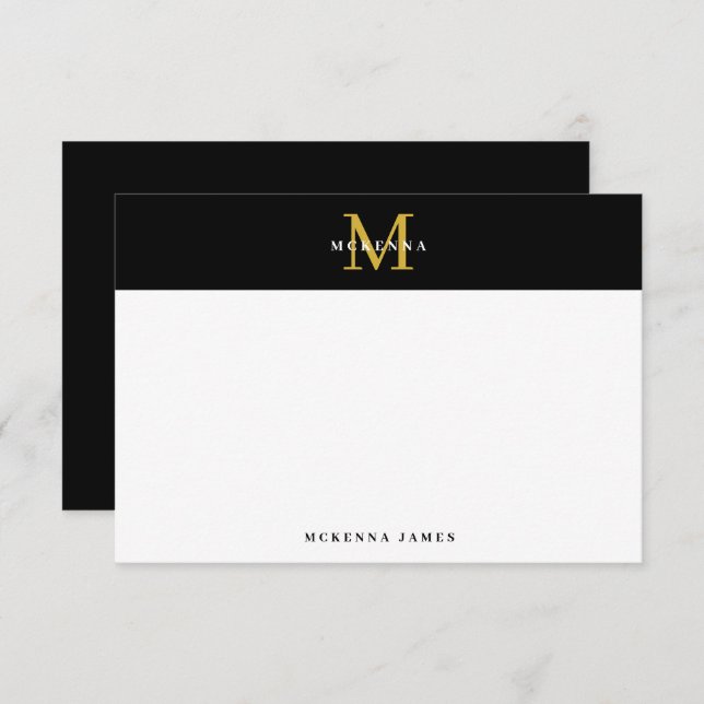 Black Gold Minimal Elegant Simple Classy Modern Card (Front/Back)