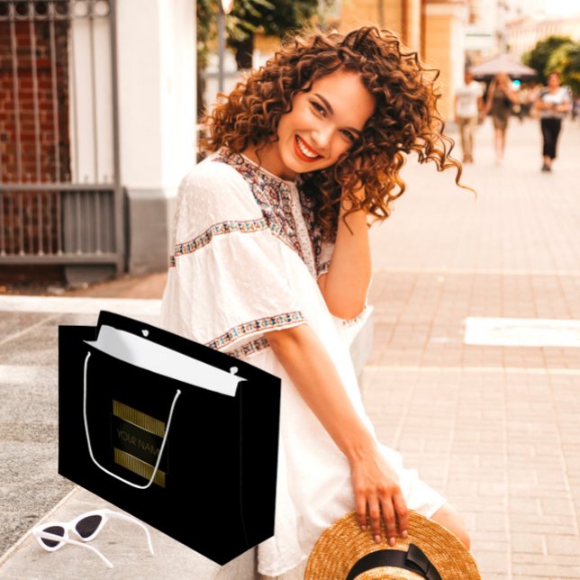 Black Gold Minimal Name Luxury Branding Beauty Large Gift Bag (Black Gold Minimal Name Luxury Branding Beauty Large Gift Ba)