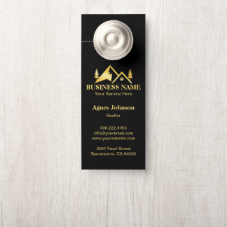 Black Gold Minimal Real Estate Agent House Door Hanger