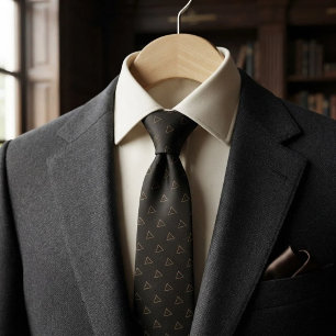 Black & Gold Minimal Triangle Tie