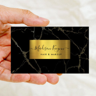 Black & Gold Minimalist Marble Business Card