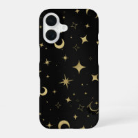 Black & Gold Modern Celestial Moon Stars