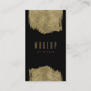 Black & Gold Modern Glamour Brush Glam Chic Business Card
