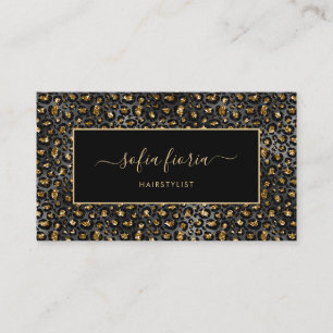 Black Gold Modern Luxury Hairstylist Business Card