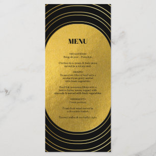 Black & Gold Modern Minimalist Arch Wedding Menu