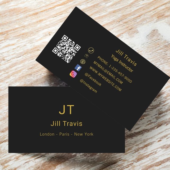 Black gold modern minimalist business card (Creator Uploaded)