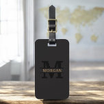 Black Gold Modern Monogram Minimalist Luggage Tag<br><div class="desc">Elevate your travel experience with our Classic Elegant Modern Minimalist Monogram Luggage Tag. This meticulously designed accessory seamlessly combines timeless elegance with contemporary minimalism, ensuring your luggage stands out with sophistication. Crafted with precision and attention to detail, this luggage tag is more than just a practical item; it's a personalised...</div>