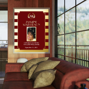 Black Gold Modern Photo Congrats Job Well Done Foil Prints