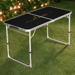 Black Gold Modern Script Girly Monogram Name Beer Pong Table<br><div class="desc">Black and Gold Simple Script Monogram Name Beer Pong Table. This makes the perfect sweet 16 birthday,  wedding,  bridal shower,  anniversary,  baby shower or bachelorette party gift for someone that loves glam luxury and chic styles.</div>