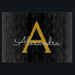 Black Gold Modern Script Girly Monogram Name Cutting Board<br><div class="desc">Black and Gold Simple Script Monogram Name Cutting Board. This makes the perfect graduation,  birthday,  wedding,  bridal shower,  anniversary,  baby shower or bachelorette party gift for someone that loves glam luxury and chic styles.</div>