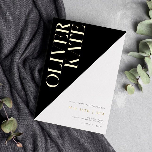 Black & Gold Modern Typography Wedding (Creator Uploaded)