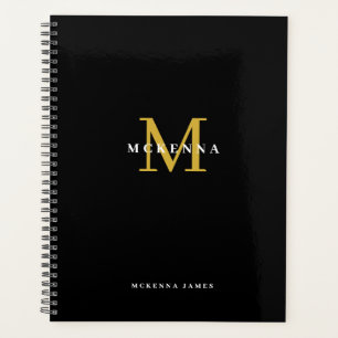 Black Gold Monogram Business Client Thank You Planner