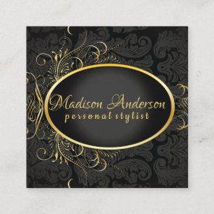 Black gold Monogram Classy Royal Style Card