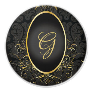Black gold Monogram Classy Royal Style Knob