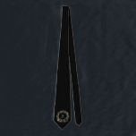 Black Gold Monogram Groomsman Tie<br><div class="desc">Classic black tie with elegant gold floral monogram—personalised for each groomsman. A stylish accessory and thoughtful wedding party gift,  perfect for formal celebrations.
Want a special initial or extra detail? Email me at bpkolman@gmail.com and I’ll help you customise it!</div>