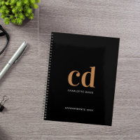 Black gold monogram initials 2026