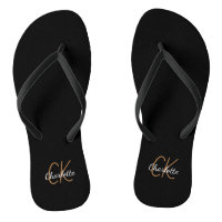 Black gold monogram initials name minimalist