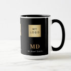 Black gold monogram name business logo