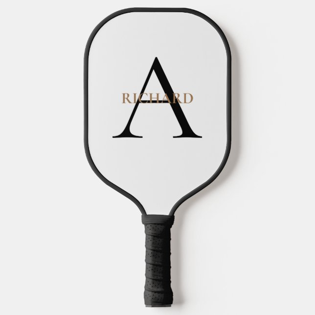 Black & Gold Monogram  Pickleball Paddle (Front)