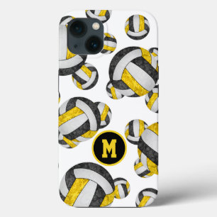 Black gold monogrammed girls volleyball iPhone 13 case