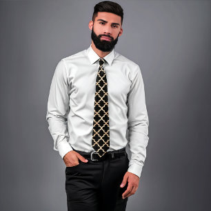 Black & Gold Moroccan Pattern Tie