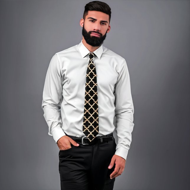 Black & Gold Moroccan Pattern Tie (Creator Uploaded)