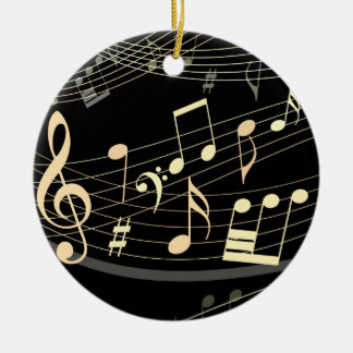 Black Gold Musical Christmas Ornament Personalised