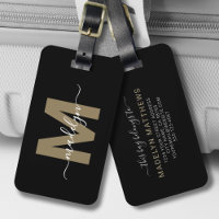 Black Gold Name Monogram