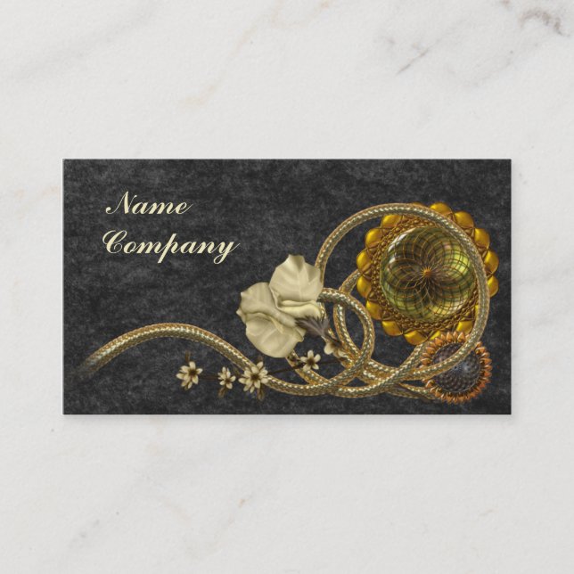 Black & Gold Nostalgia Business Card (Front)