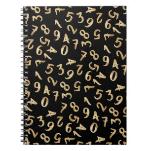 Black Gold Numbers Luxury Pattern Chic Accountant Notebook
