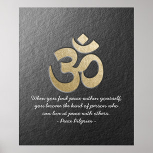 Black & Gold OM Symbol YOGA Meditation Instructor Poster