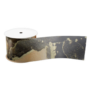 Black Gold Orange Celestial Satin Ribbon