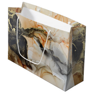 Black Gold Orange Ethereal Abstract Large Gift Bag