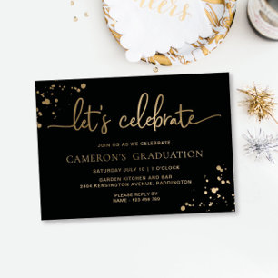 Black Gold Paintly Let's Celebrate Graduation