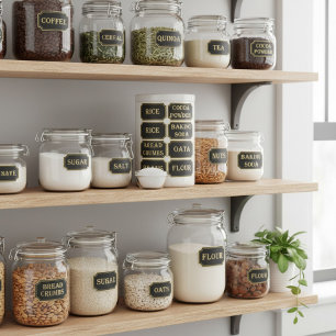 Black & Gold Pantry Label Stickers