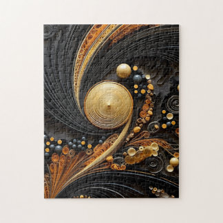 Black & Gold Paper Quill Puzzle
